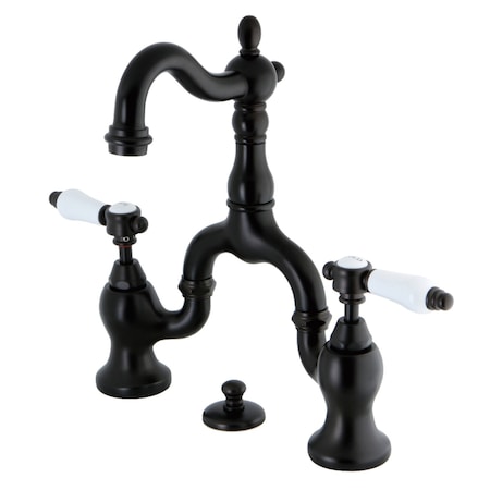 Kingston Brass KS7975BPL Bridge Bathroom Faucet with Brass Pop-Up, Oil Rubbed Bronze KS7975BPL